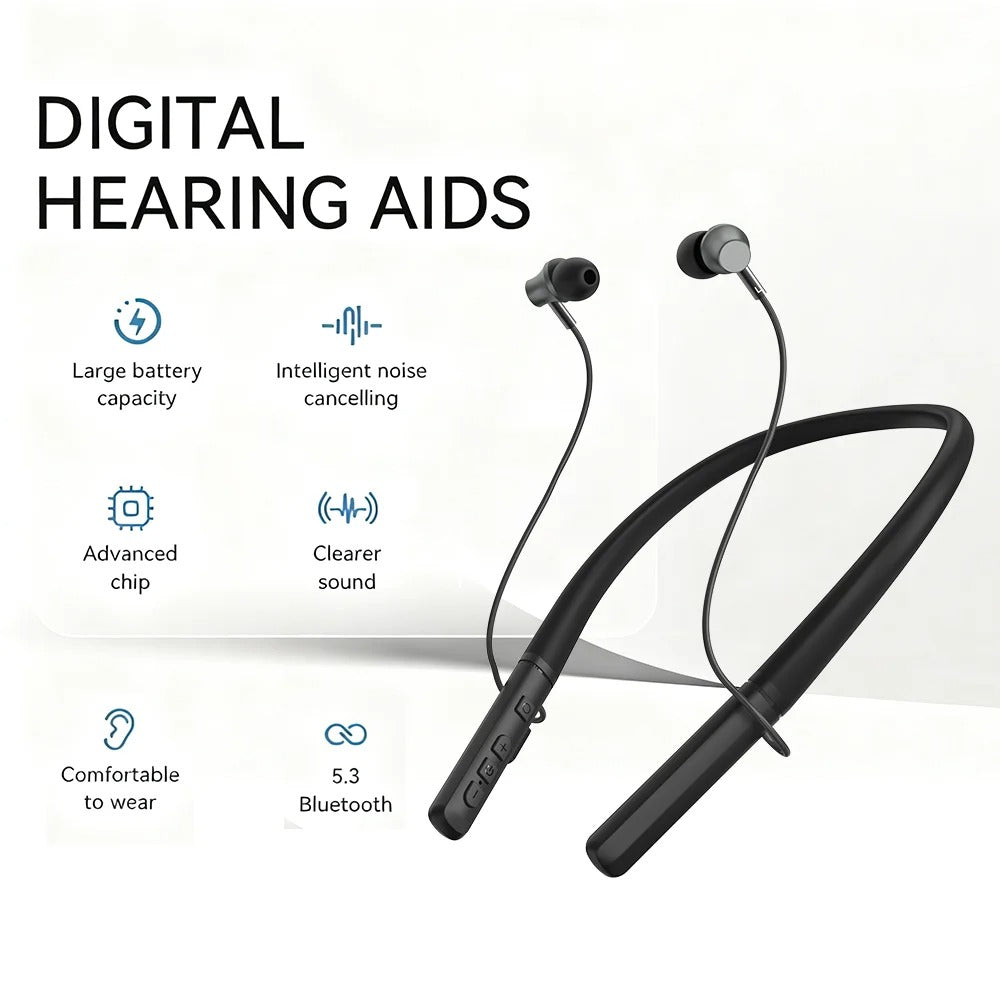 Bluetooth Hearing Aid Amplifier Noise Cancelling Hearing Aids for Deafness Bluetooth Music & Phone Answering Wireless Headset