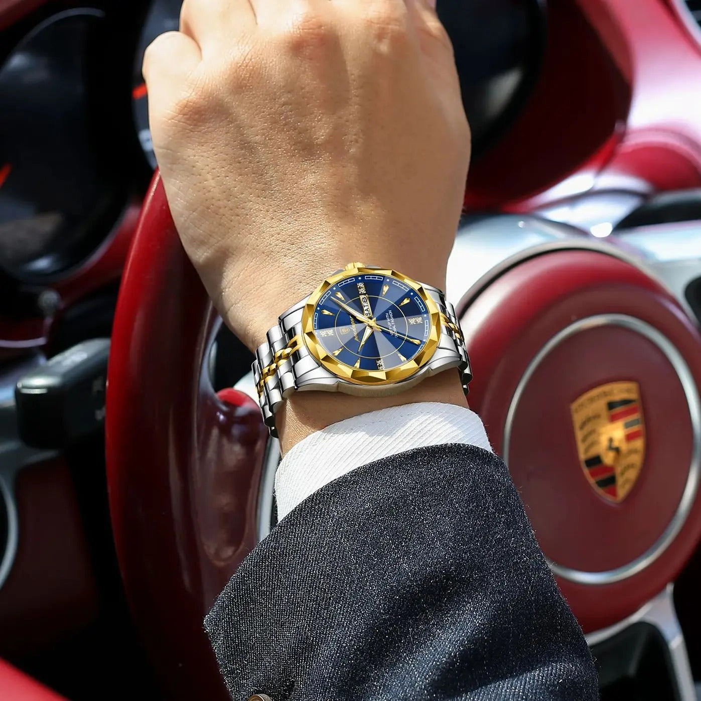 POEDAGAR Luxury Fashion Man Clock Top Business Waterproof Luminous Date Week Men's Watches Quartz Stainless Steel Men Wristwatch